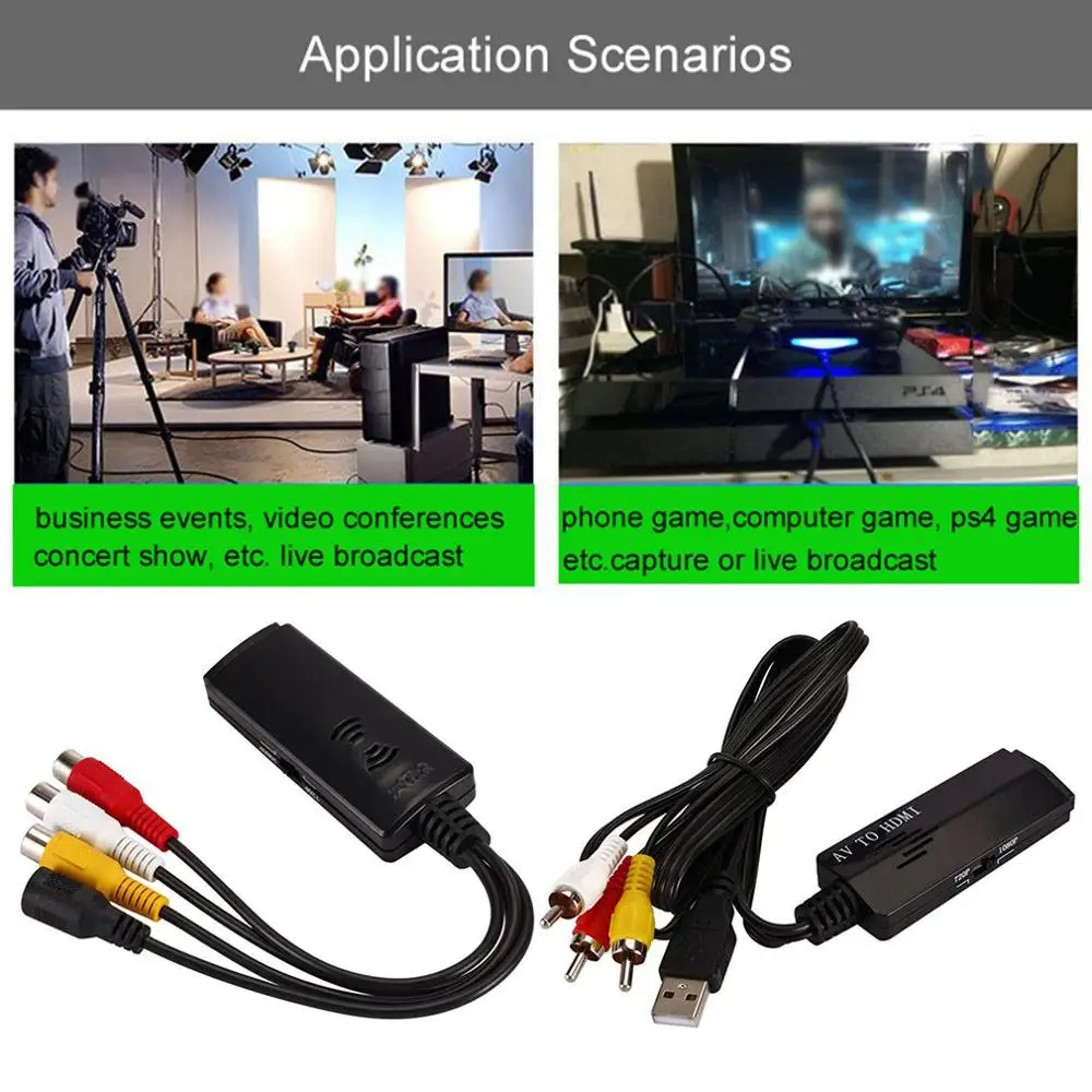Преобразователь с AV на HDMI совместимый преобразователь видео высокой четкости