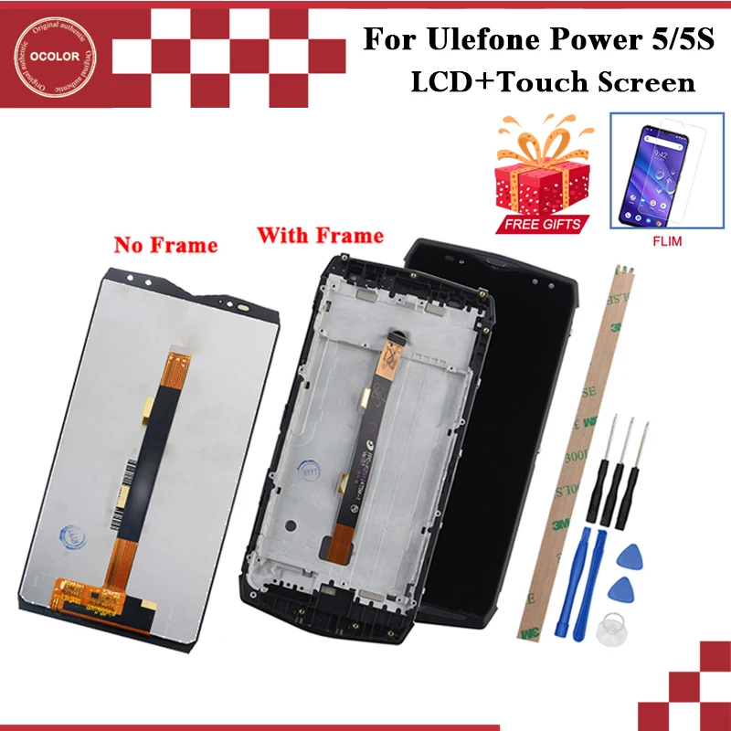 Цветной ЖК дисплей и сенсорный экран для Ulefone Power 5 6 0 дюйма + Пленочные аксессуары