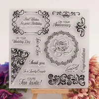 flower blessing clear stamps scrapbook christmas card paper craft silicon rubber roller transparent stamps