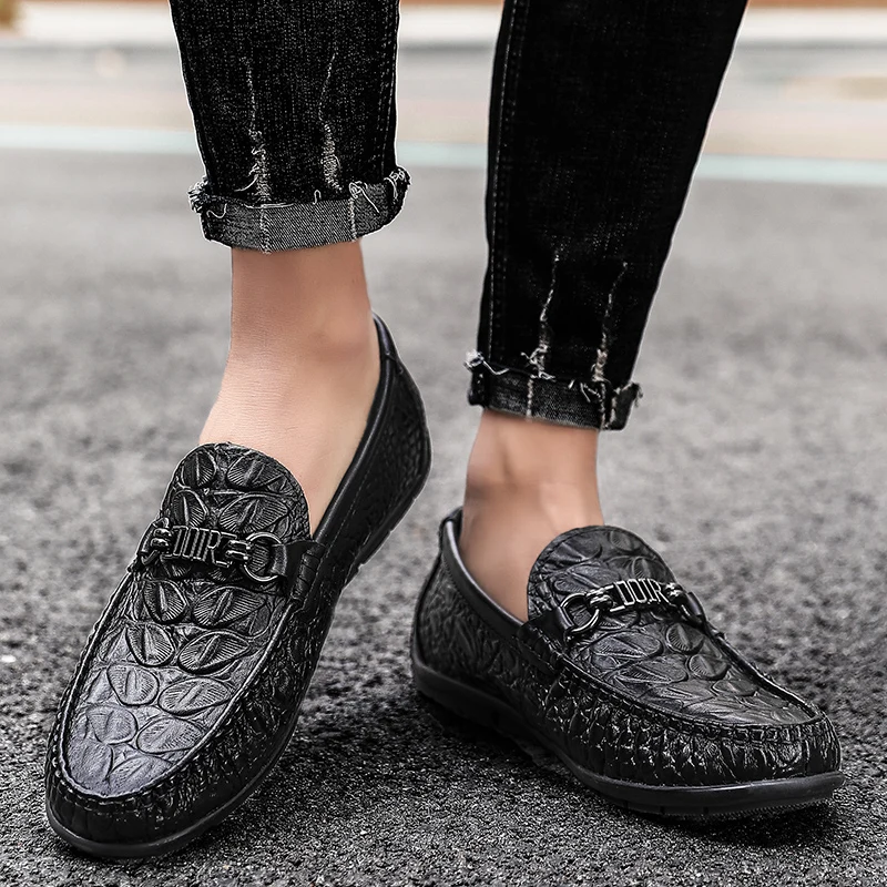 

Men Loafers genuine leather Men Shoes fashion Casual Light Youth Shoes Men outdoor Breathable Fashion Flat Footwear moccasins o4