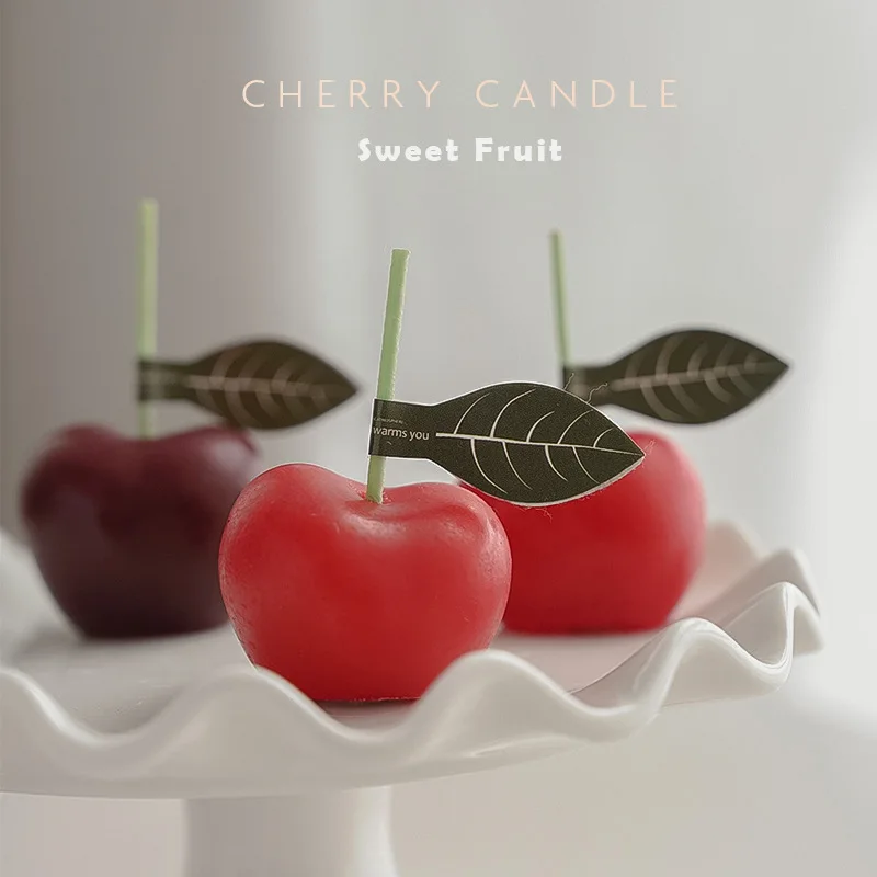 ins Cute cherry scented candle creative home decoration Candle shooting props simulation fruit candle gift box household candles