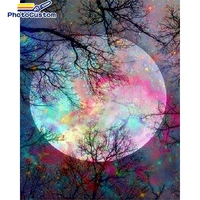 photocustom pictures by numbers colorful moon diy acylic kits painting by numbers for adult home decor gift