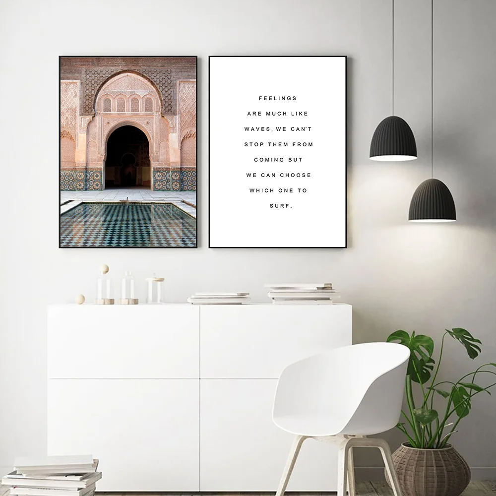 Постер для двери Сафьяны мусульманский принт пейзаж живопись плакат пустыня