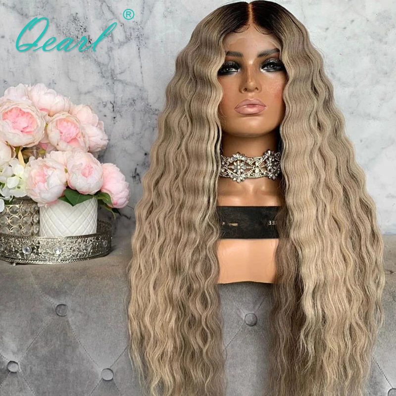 

Deep Wave Lace Front Wig 13x4/13x6 Light Ash Blonde Transparent Human Hair Frontal Wigs for Women Brazilian Remy Hair 150% Qearl