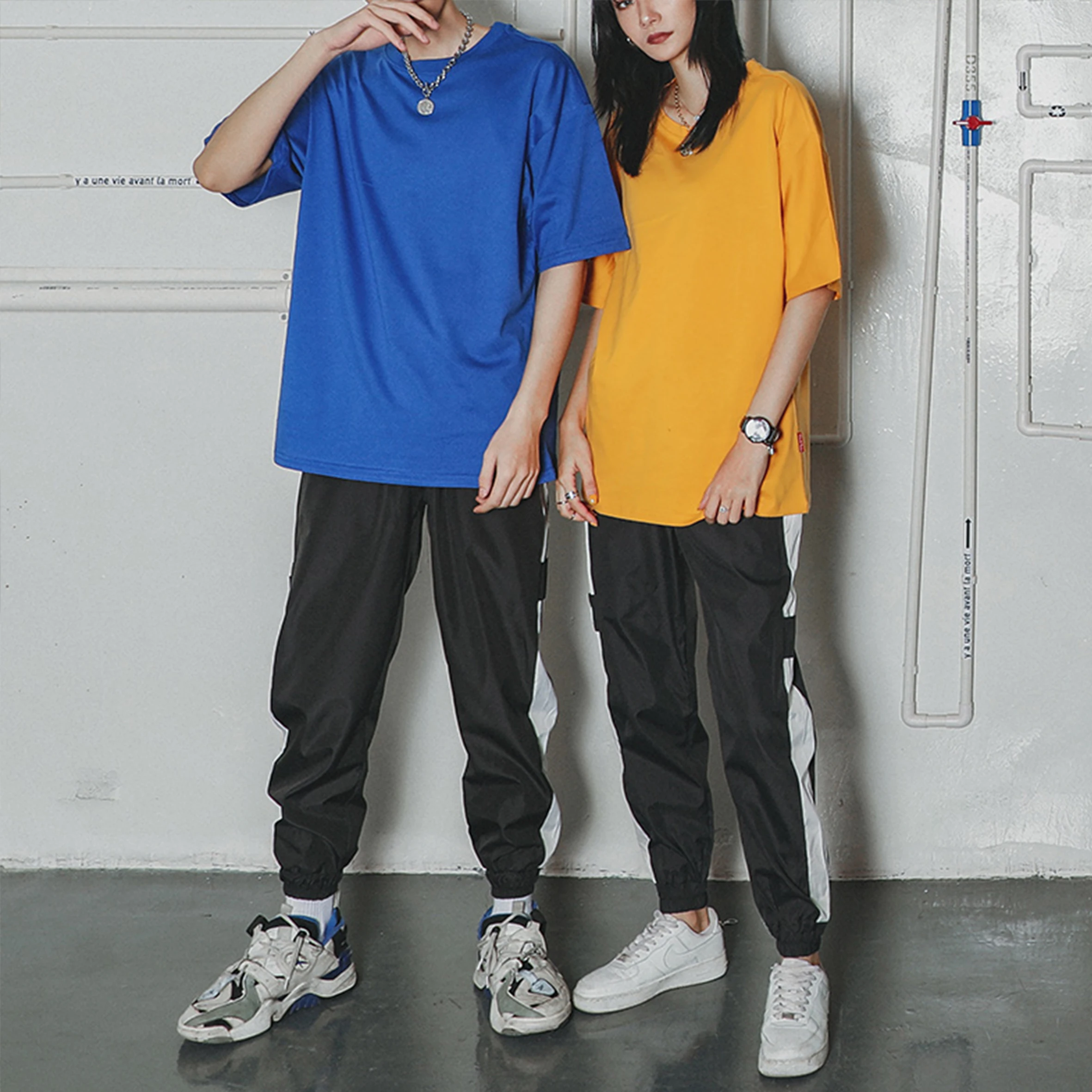 

PNL Men's Pants Fashion Elastic Waist Casual Pants Men Sweatpants Loose Trousers Men/Women Streetwear Joggers Workout Pants