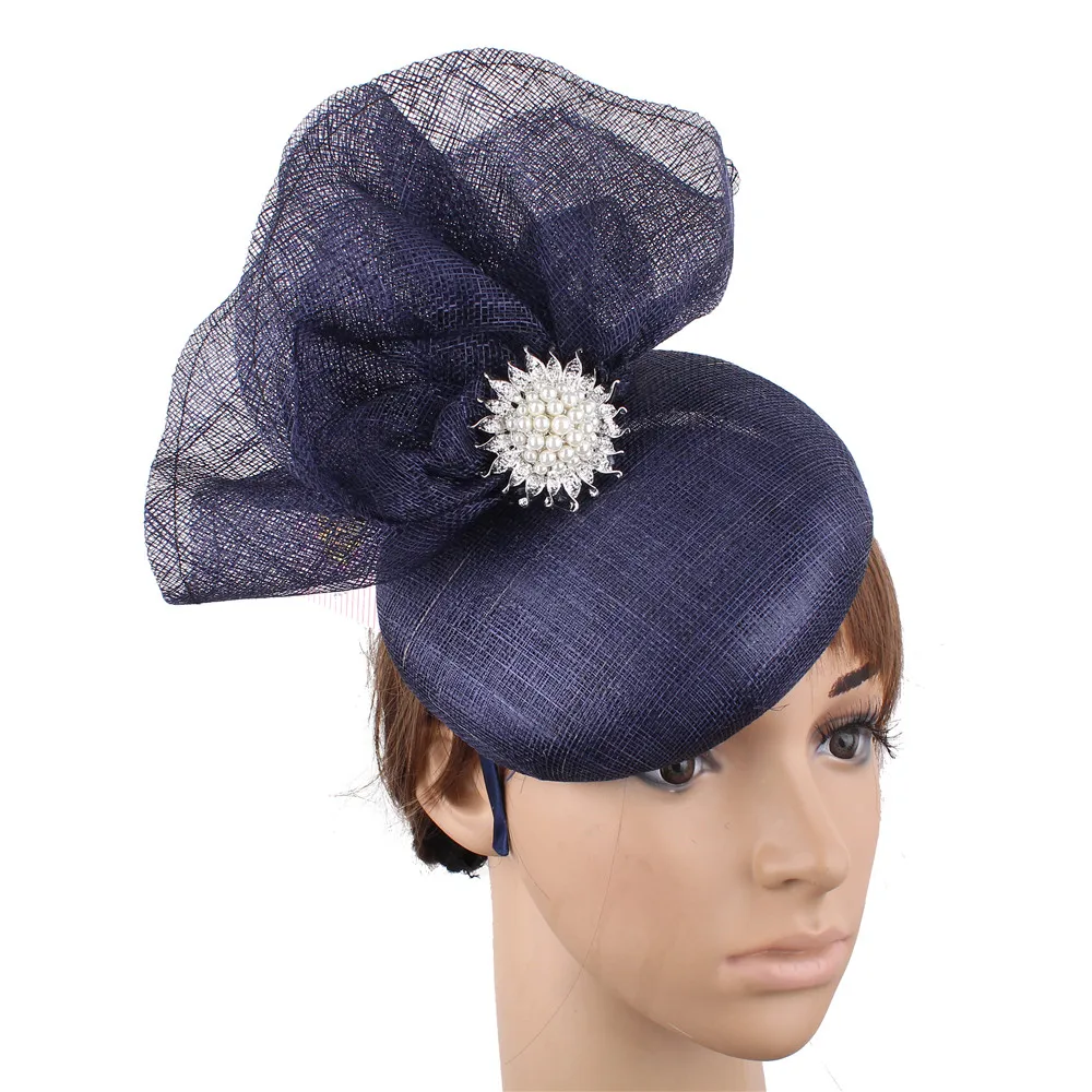 

Nice 4-Layer Sinamay Fashion Fascinator Hat Nice Wedding Headpiece Bride Headwear With Headbans Formal Dress Cocktail Fedora Hat