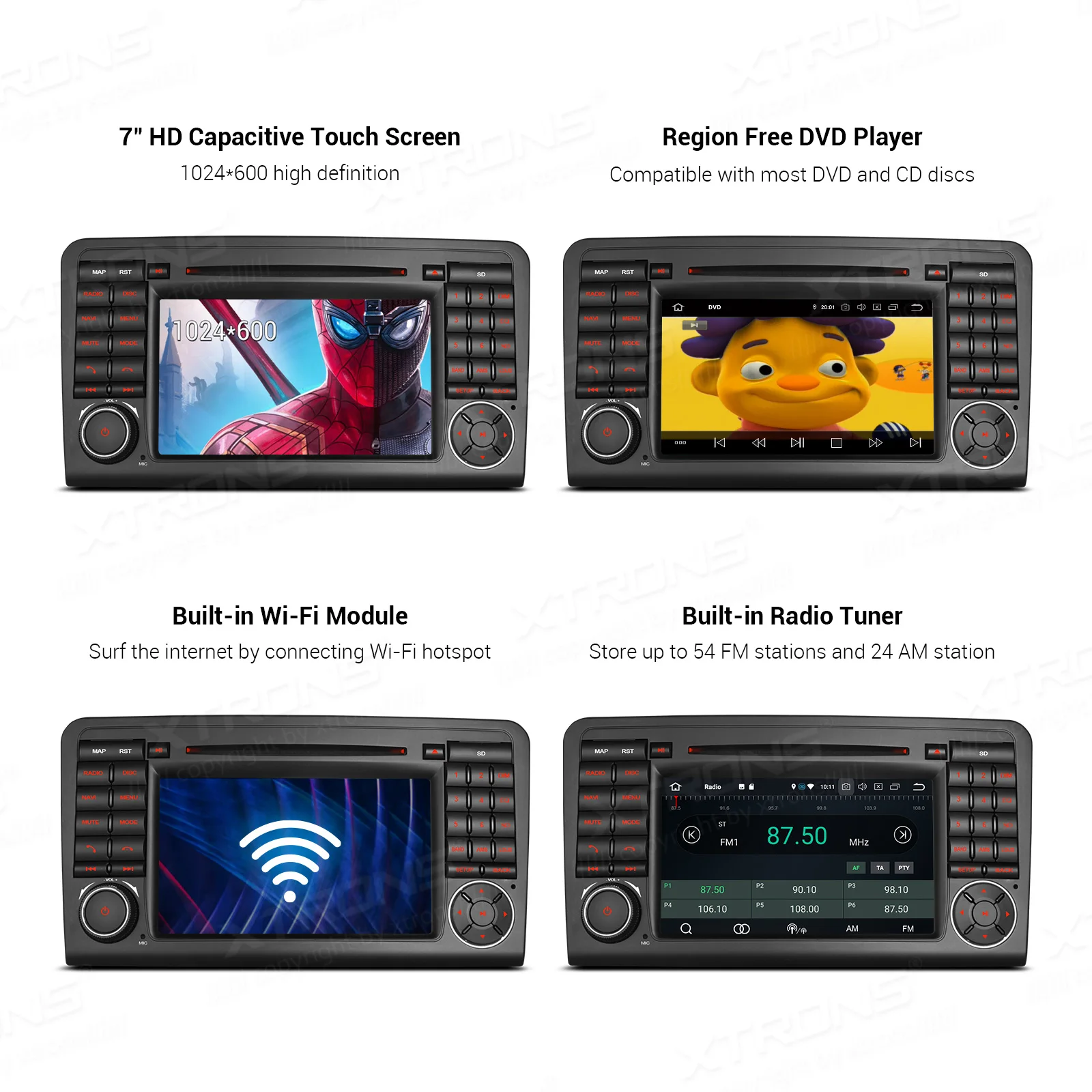 Автомобильный DVD плеер XTRONS PX5 Android 9 0 радио GPS для Mercedes Benz ML Class W164 ML300 ML350 ML450 ML500 2005 2011