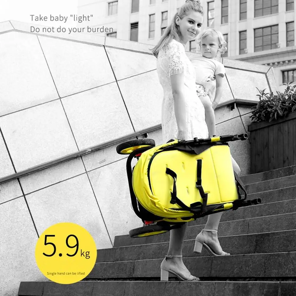 Kidlove Salady High-view складной противоударный четырехколесное светодиодное Детские коляски с корзина для ног размещая публикации корзина