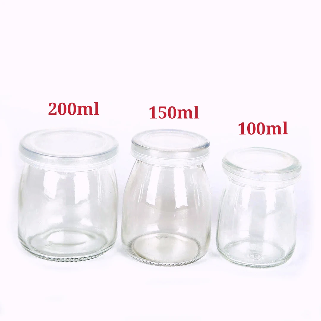 1pc Wish Bottle Mini Yogurt Pudding Bottle Glass Jar Milk Jelly Bottle Baking Pan Food Storage Container 100ML/ 150ML/200ML images - 6