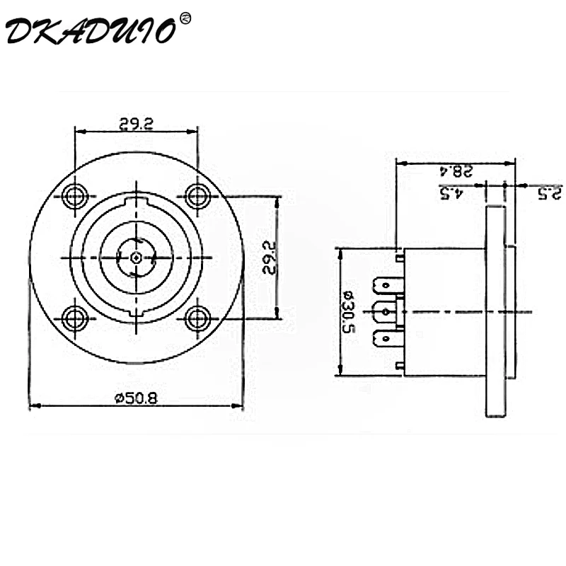 

DKADUIO Z416-8P 8-Core Professional Speaker Socket Eight-Core Copper Piece European Cannon Mother Audio Plug Round
