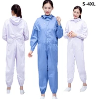 men women thin work overalls breathable long sleeve hooded coverall dust proof protective work clothing food factory jumpsuit4xl