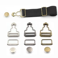 2pcsset jeans suspenders buckle fastener rivets denim bib sewing accessories clothes overalls metal button brace clips
