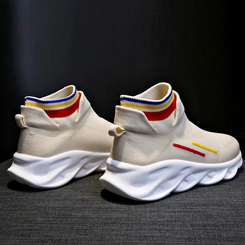 Вязаная женская обувь кроссовки и мужская вязаная верхняя дышащая спортивная