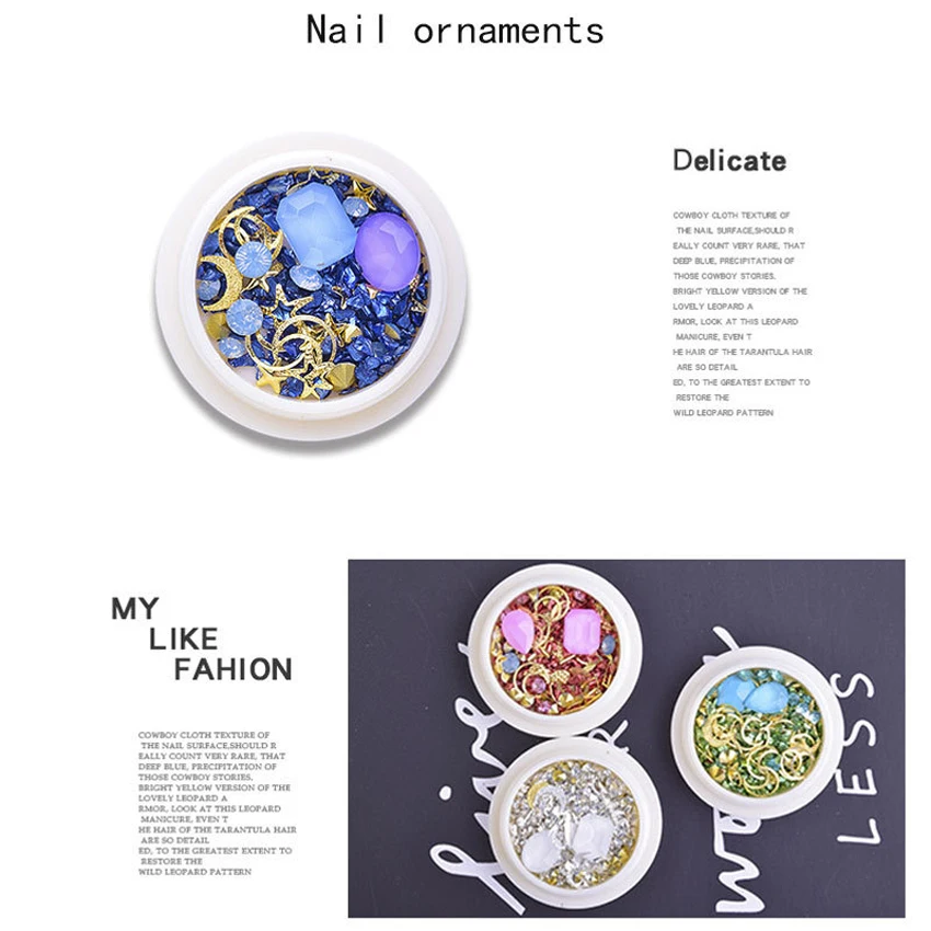 1 коробка сверкающих ювелирных украшений для ногтей стеклянные бриллианты мокко