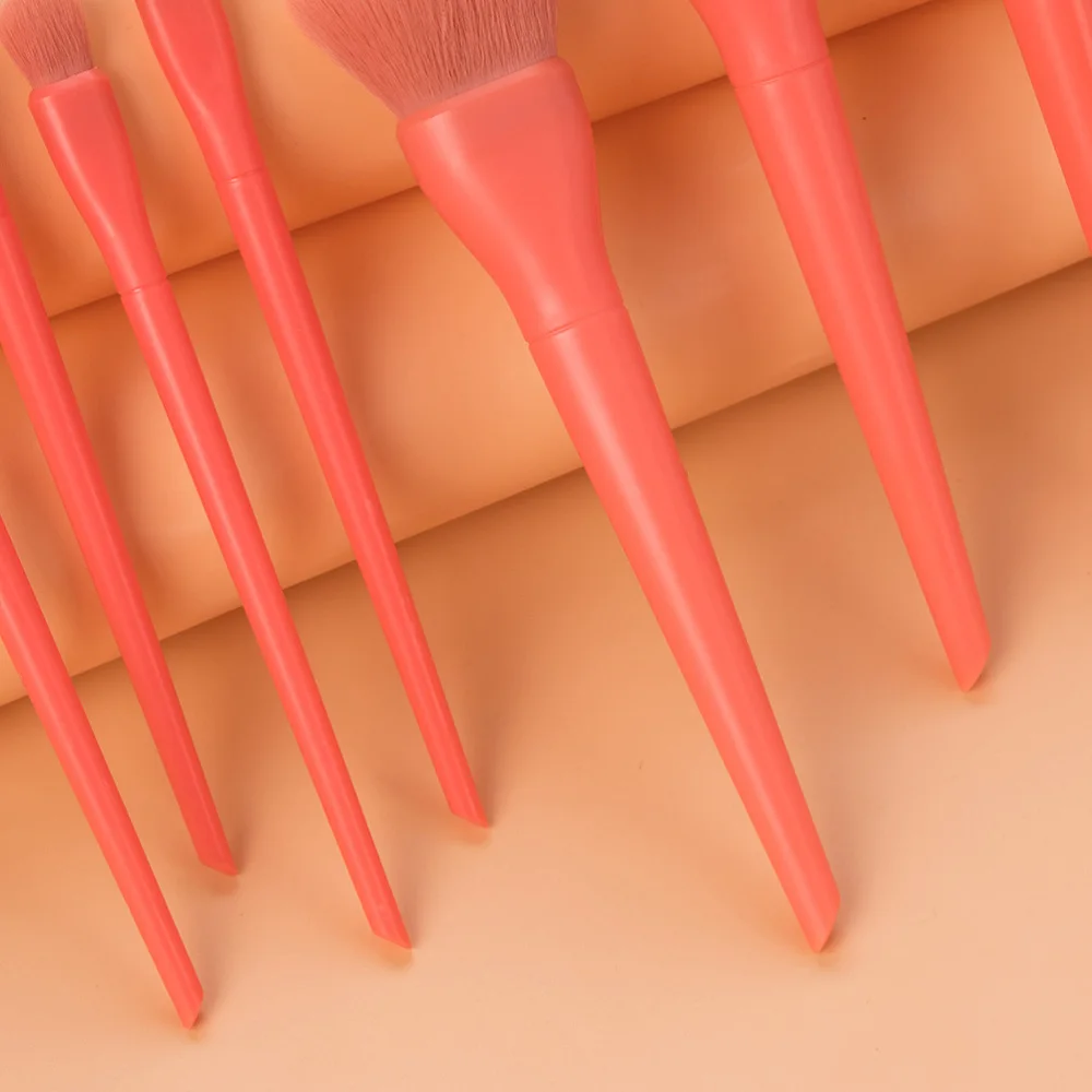 

10pcs Makeup Brushes Kit Handle Red Nylon Bristles Cosmetics Powder Powder Brush