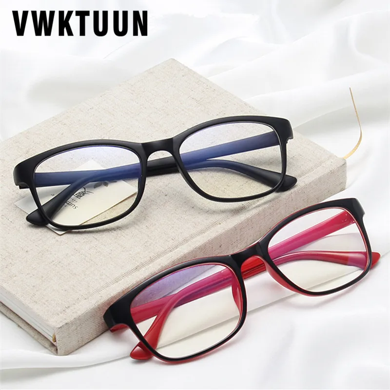 

Женские и мужские квадратные очки VWKTUUN, винтажные компьютерные очки в оправе, ретро очки с защитой от синего света, светильник