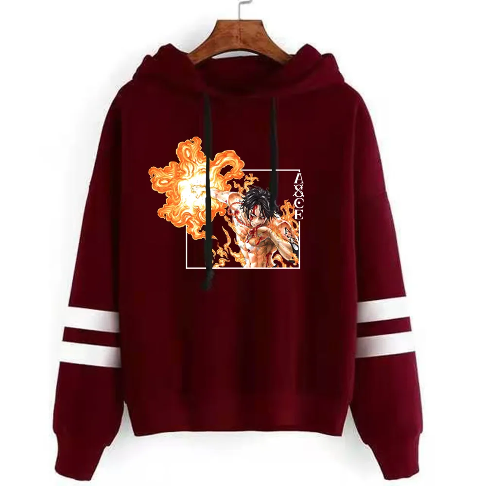 

Аниме цельный Ace печать Толстовка свободная Унисекс Осень Harajuku стиль толстовка