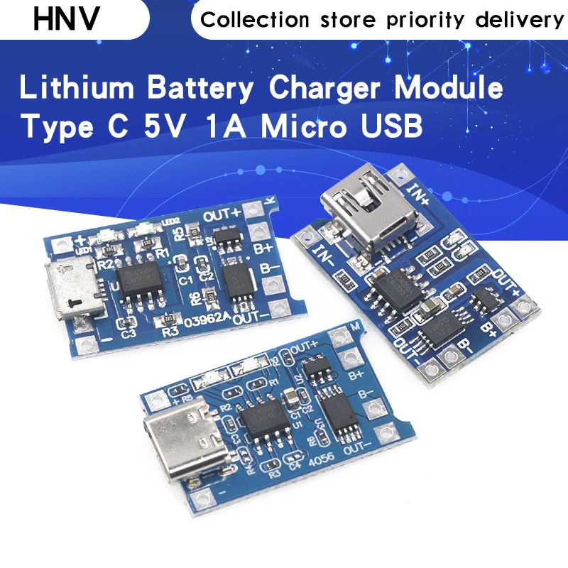 Зарядная плата TP4056 18650 1 шт. 5 В А Micro USB type c литиевая батарея модуль зарядного
