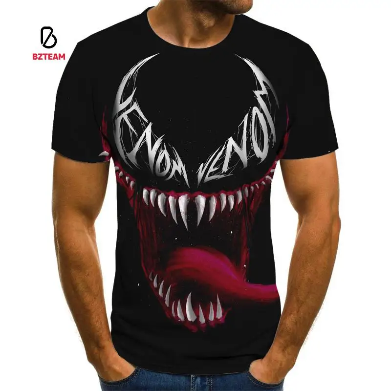 

BZTEAM 2021 New Venom 3d Printing Fashion Short-sleeved Street Style Summer Shirt Casual T-shirt For Men And Women