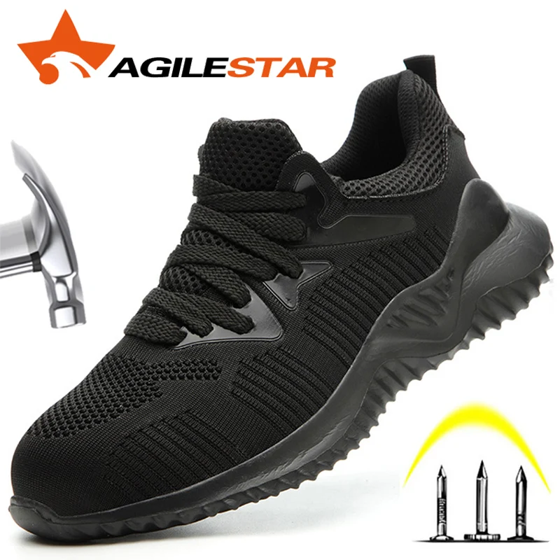 Неразрушимая безопасная обувь Рабочая со стальным носком спортивный стиль