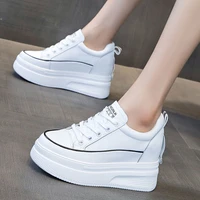 internet hot white shoes womens 2021 new all match platform with hidden heels fashion sports and leisure board shoes