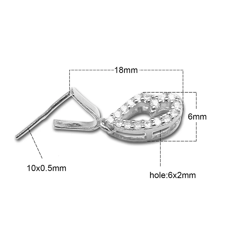 platina plated Beadsnice, цельное серебро, 925, винтажные соединители под замком, серебряная Зажимная подвеска-Бейл, Застежка для DIY, персонализированная подвеска, изготовление ювелирных изделий - Цвет: platina plated