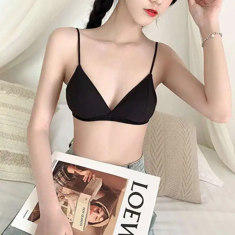 

New Underwear Women Without Trace Sexy Small Breast Gathered No Underwire French Triangle Cup Japanese Little Women's Bra