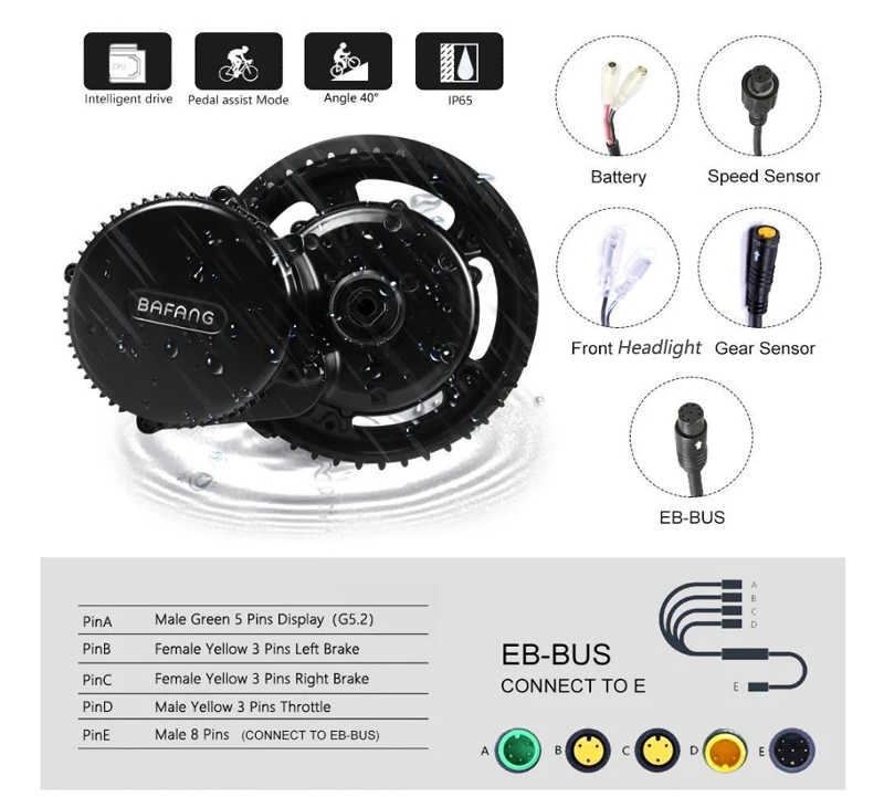 ЕС NZ нет налога! Bafang BBS02B 48 в 750 Вт среднемоторный привод комплект BBS02 велосипед