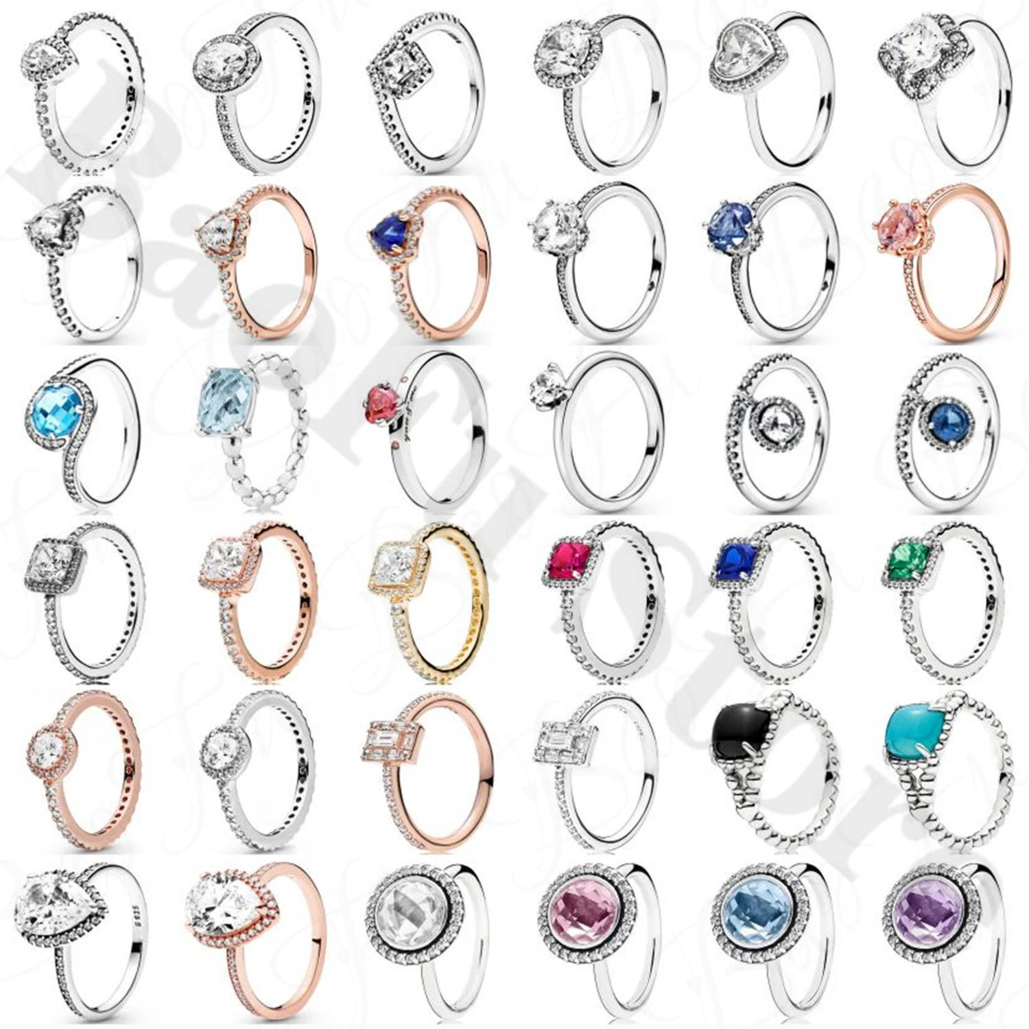 Новый 925 пробы Серебряное кольцо блестящие элегантные чарующий браслет