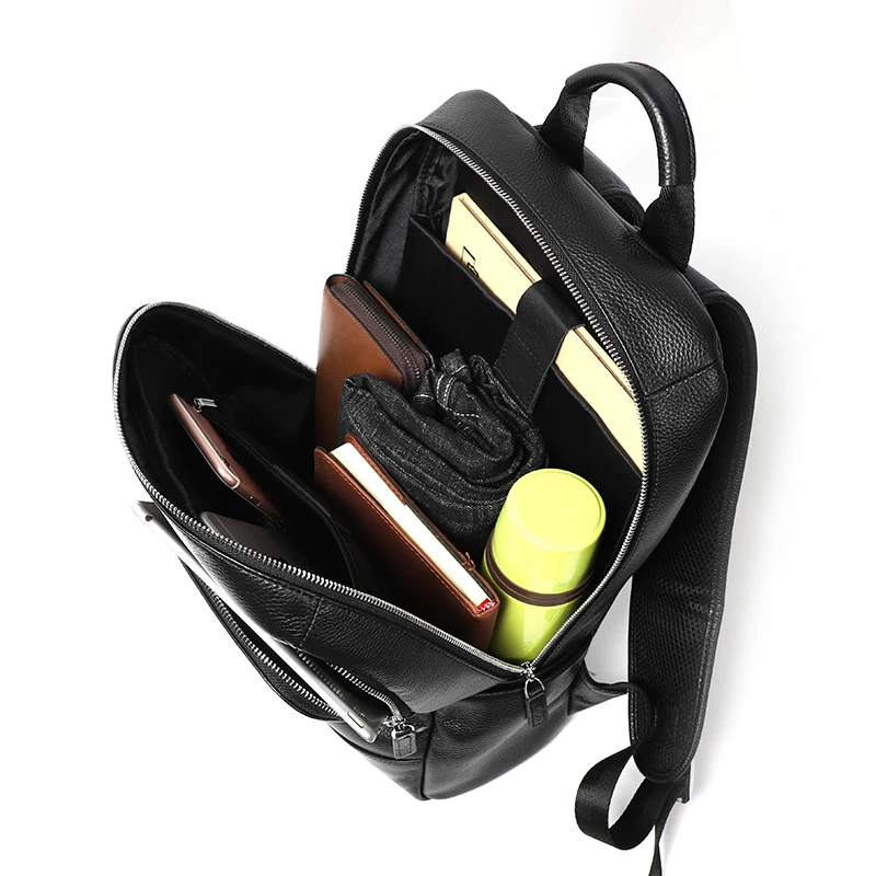 Мужской водонепроницаемый рюкзак из натуральной кожи для ноутбука 100%