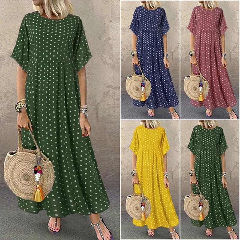 Женское Сексуальное Красное Платье макси с круглым вырезом и оборками женское