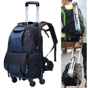 large space trolley photo slr case camera nylon bags big capacity camera waterproof w rain cover backpack bag free global shipping