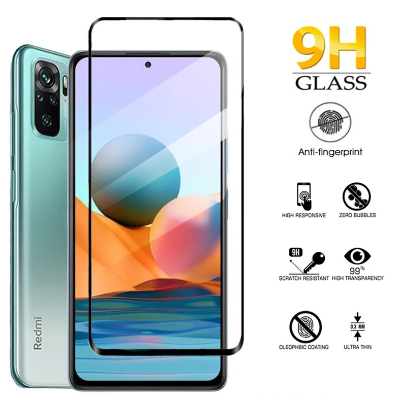 

tempered glass on redmi note10 pro full screen cover glass For Xiaomi Redmi Note 10Pro Max Note10S Glas Screen Protector Note 10