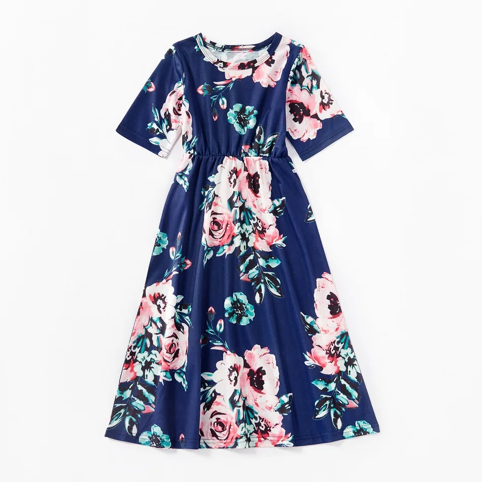 Новинка 2020 платье с принтом для матери и дочери рукавом средней длины Женская