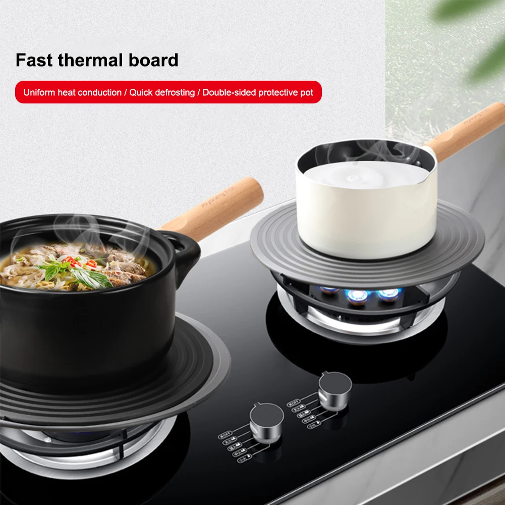 

Heat Diffuser for Gas Stove Aluminum Thawing Plate Round Fast Defrosting Tray Quick Thawing for Frozen Meat