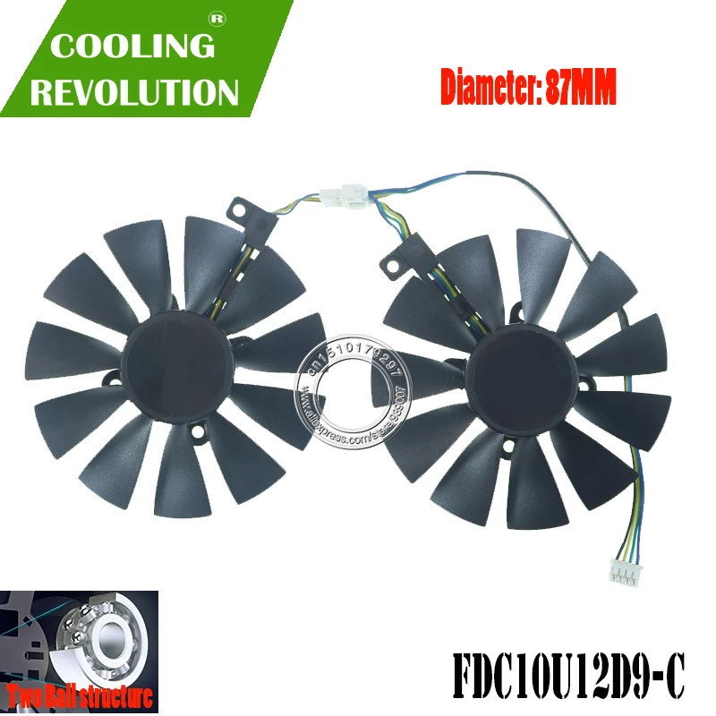 Графический вентилятор для ASUS EXPEDITION RX580 RX570 4PIN 12 в пост. Тока 0.45AMP с возможностью