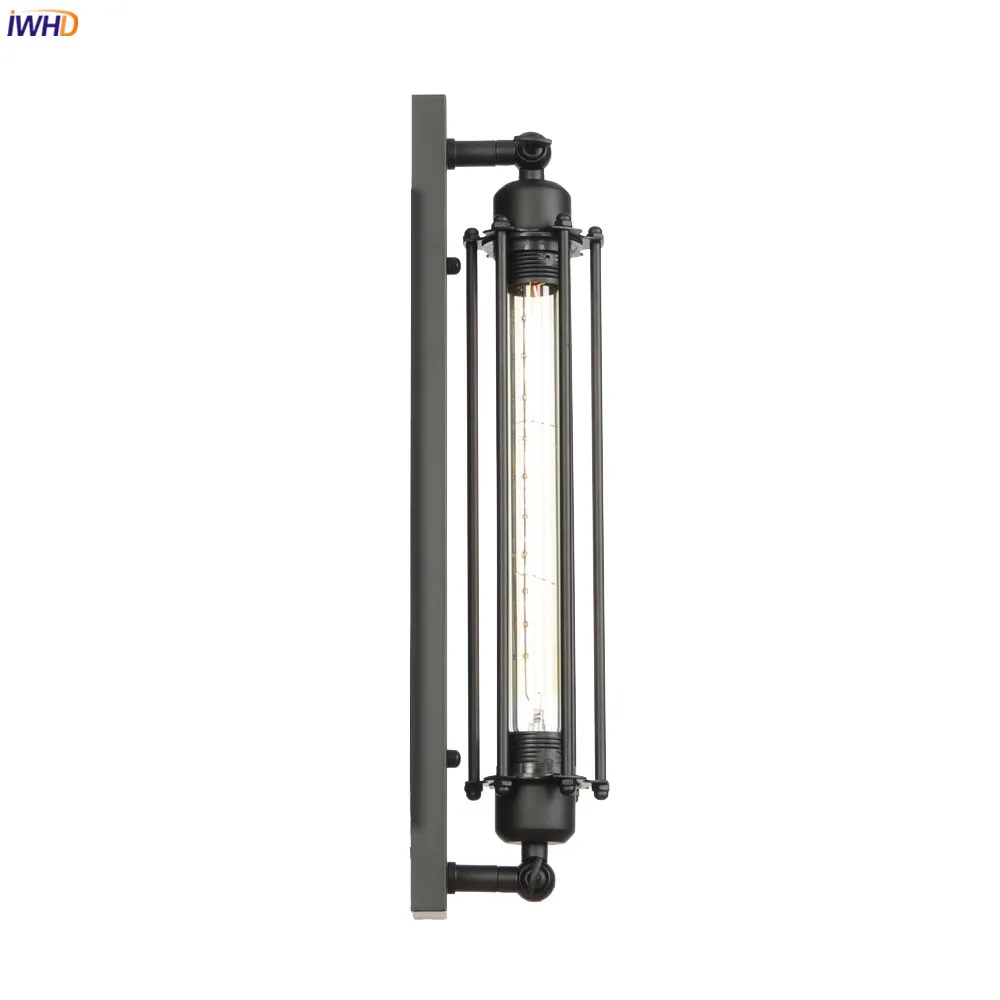 IWHD Loft Decor Retro Wall Lights For Home Bar Stair Bathroom Mirror Light Black Industrial Vinage Sconce Wandlamp LED | Лампы и