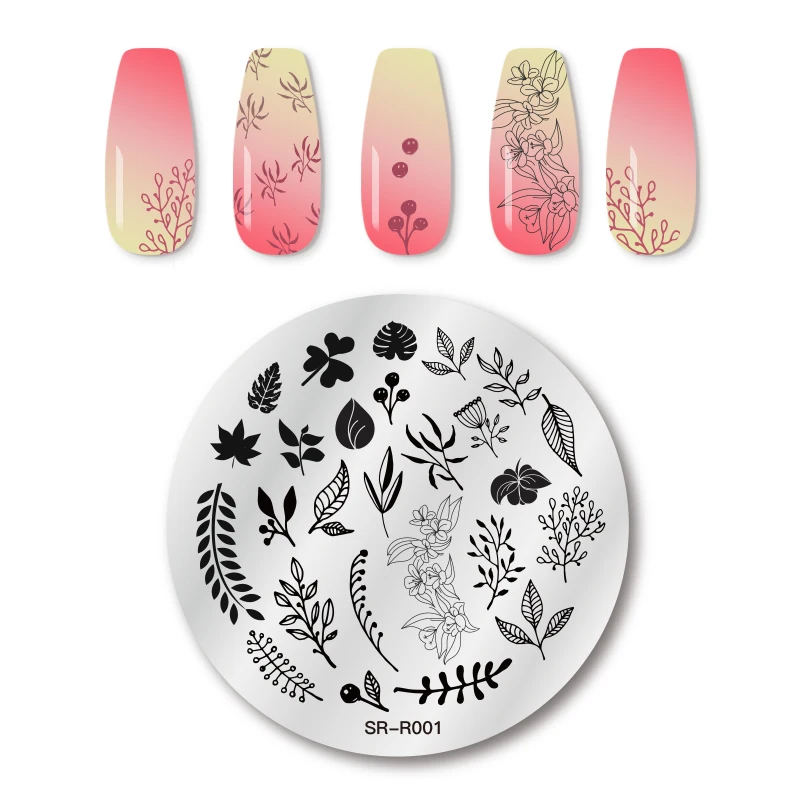 Изображение с изображением четырех лилий для стемпинга ногтей типография