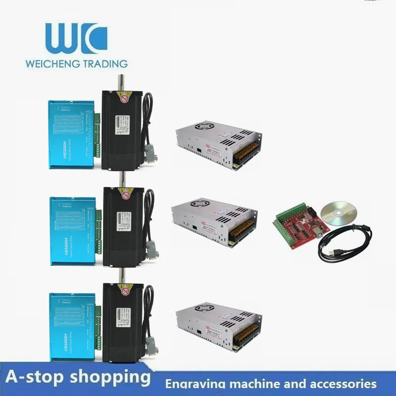 3Kit ЧПУ NEMA34 замкнутый контур двигателя 4.5N 8.5N 12N M 6A Гибридный nema 34 HBS860H и 400 Вт 60 В DC