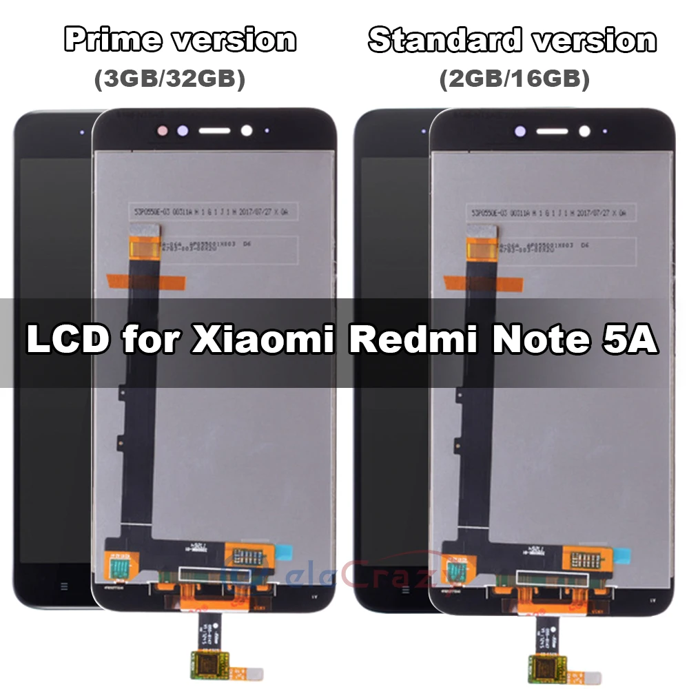 ЖК-дисплей с сенсорным дигитайзером в сборе и рамкой для Xiaomi Redmi Note 5A Note5A замена