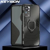 keysion shockproof armor case for redmi note 11 pro plus 11t 5g ring stand phone back cover for xiaomi poco m4 pro 5g