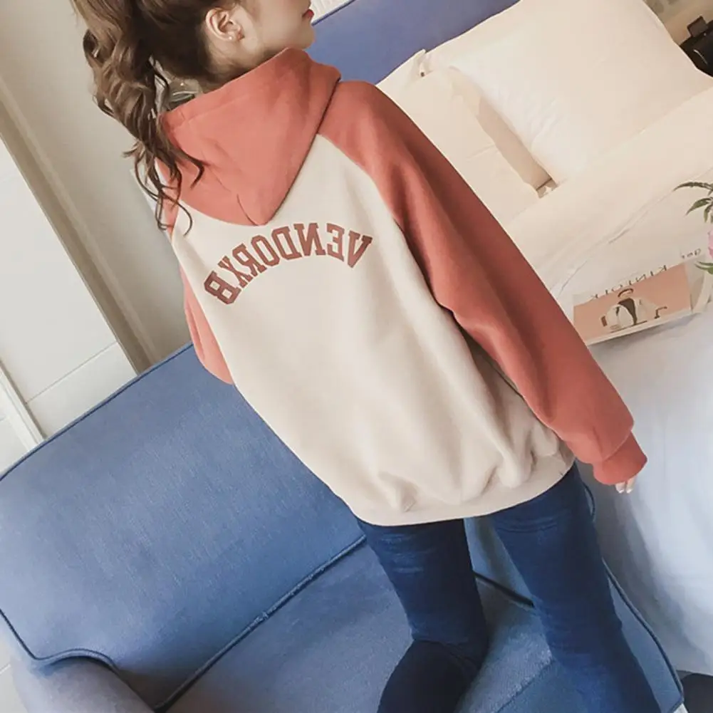 Женская Осенняя толстовка с капюшоном плотная флисовая длинными рукавами на