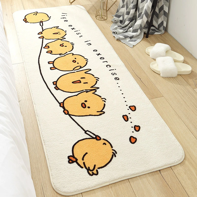 cartoon rainbow rabbit home bedroom long strip floor mats living room sofa childrens room non slip carpet free global shipping