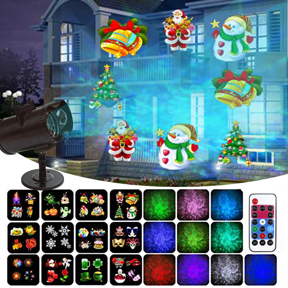 Рождественский проектор на Хэллоуин с 16 узорами светильник Личная