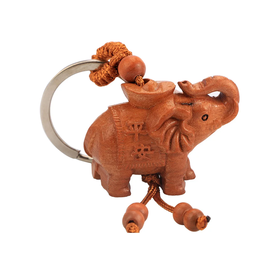 Резьба по дереву Слон брелок натуральный традиционный стиль прекрасный амулет