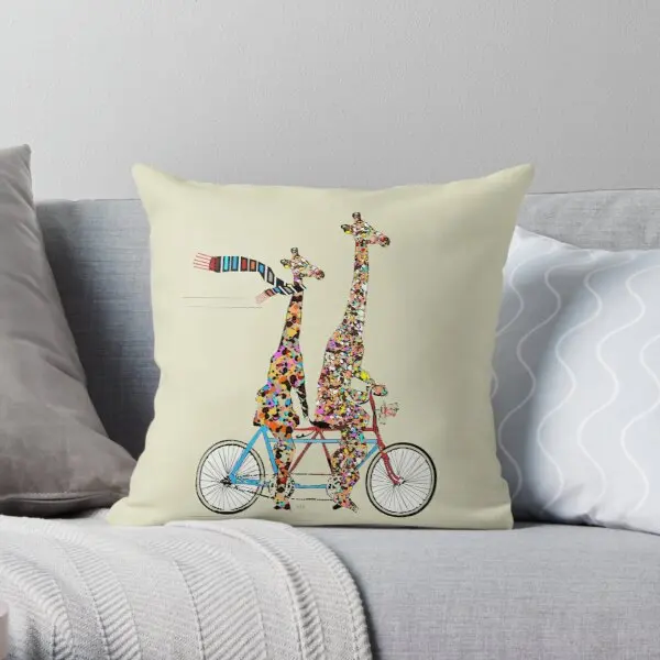 

giraffes days lets tandem Soft Decorative Throw Pillow Cover Print Pillow Case Waist Cushion Pillows NOT Included
