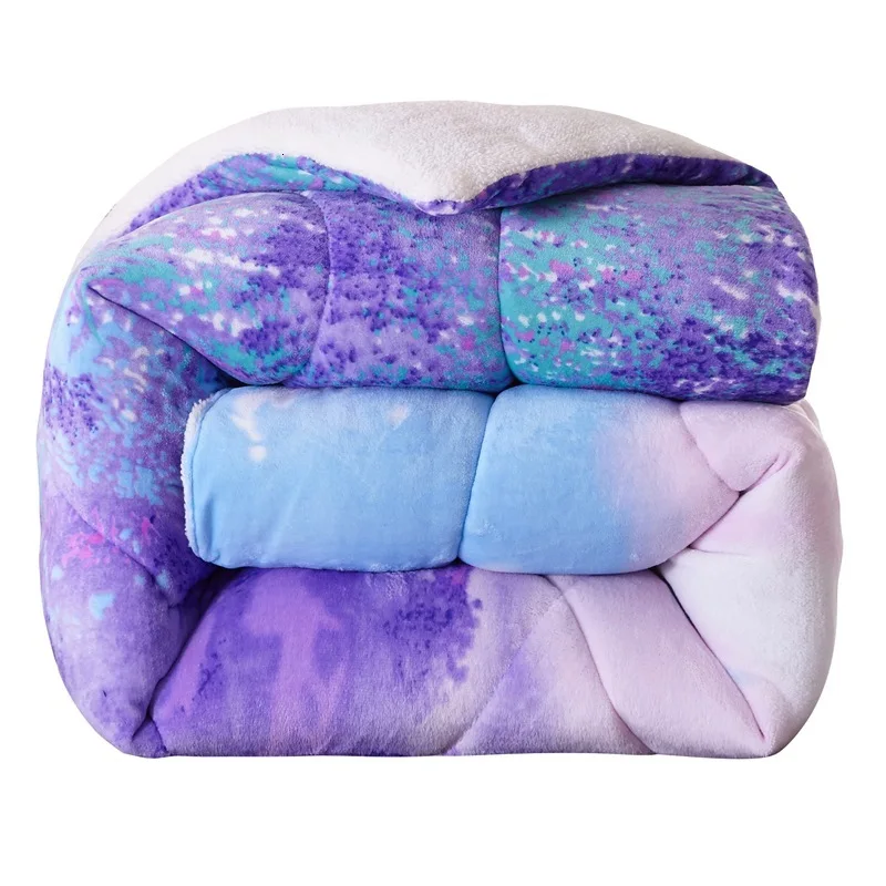 Толстый зимний пододеяльник имитация шерсти матрас теплое одеяло блистерный |