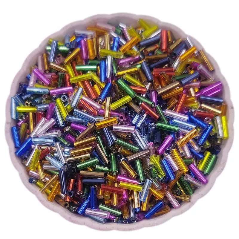 

200Pcs 2*7mm Glass Tube Loose Beads DIY For Jewelry Making Wholesale Necklace Bracelet Pendant