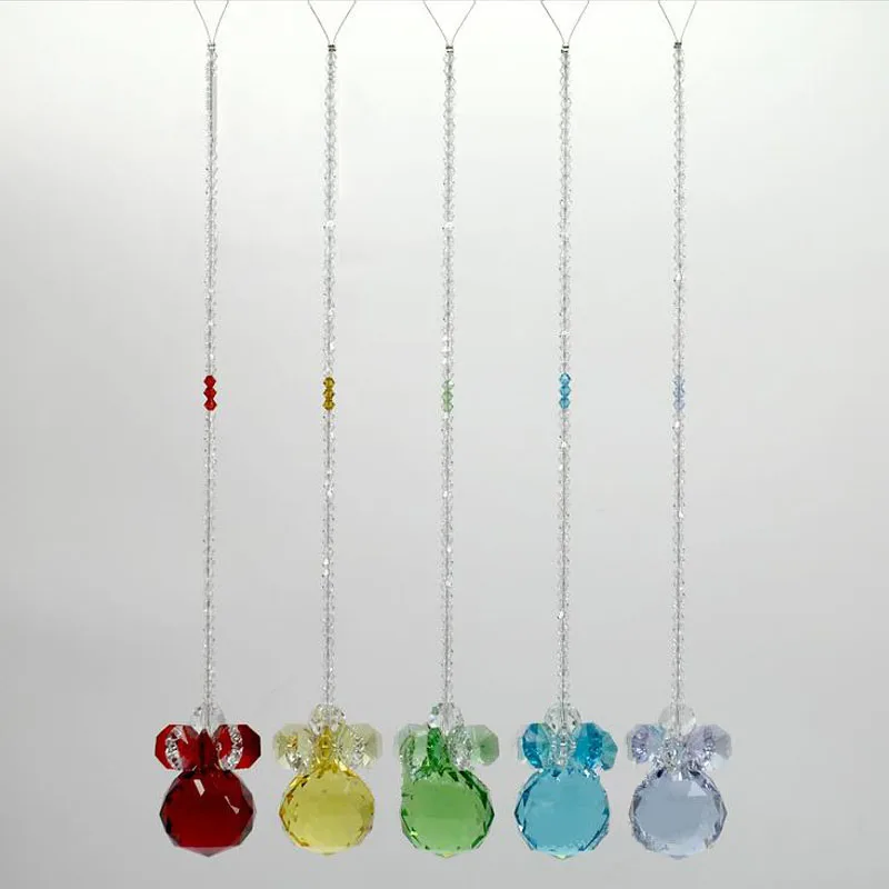 

12Pcs/Lot Crystal Ball Prism Hanging Suncatcher Crystal Snowman Chandelier Pendant Window Curtains Pendant Home Decor Gifts