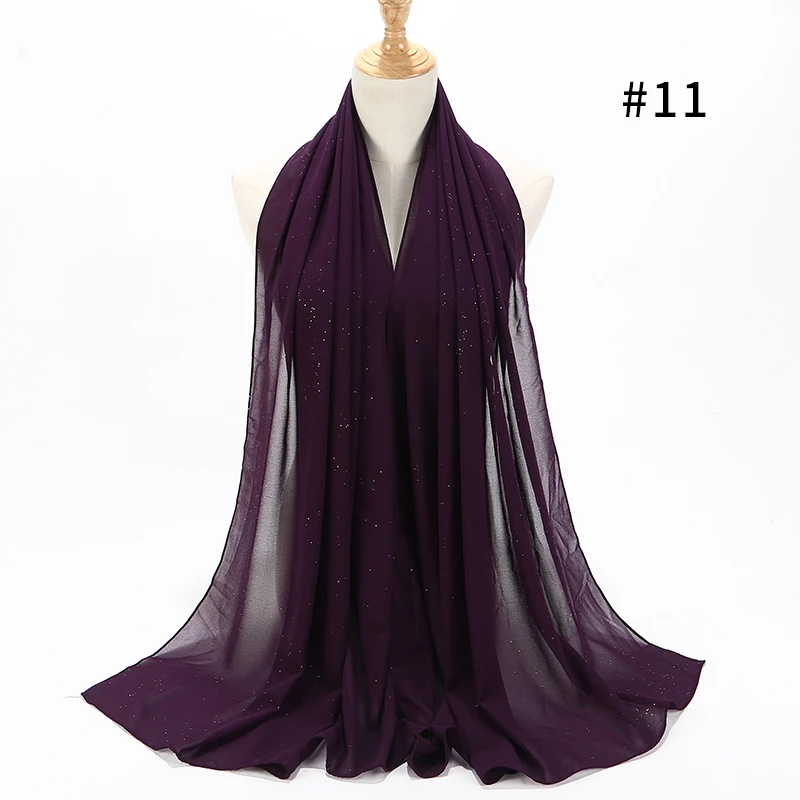 Шифоновые шарфы с блестками из пузырьков 2020 шали хиджаб Женская длинная повязка